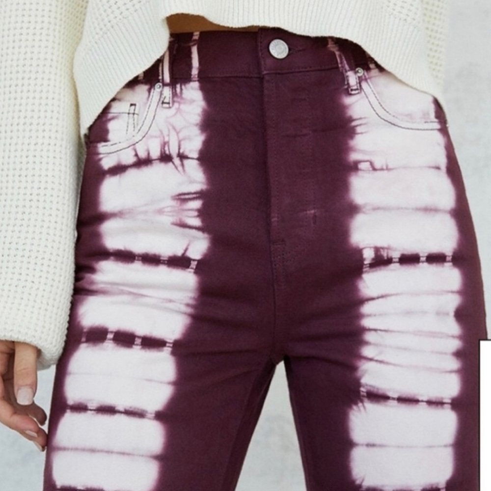 PacSun Eco Raspberry Tie Dye High Waisted Straight Leg Jeans size 26 - Picture 2 of 11
